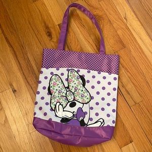 Disney Store Minnie Mouse Tote Bag. Purple/White. EUC— LIKE NEW!